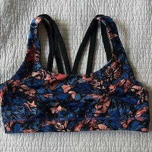 lululemon athletica Blue and Pink Floral Sports Bra